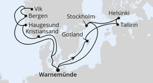 Route: Highlights der Nord- und Ostseeküste 2 mit AIDAdiva