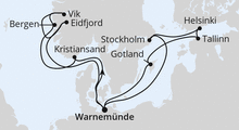 Route: Highlights der Nord- und Ostseeküste 2 mit AIDAdiva