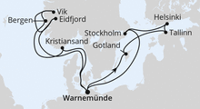 Route: Highlights der Nord- und Ostseeküste 2 mit AIDAdiva