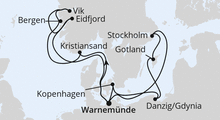 Route: Highlights der Nord- und Ostseeküste 1 mit AIDAdiva