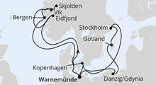 Route: Highlights der Nord- und Ostseeküste 1 mit AIDAdiva