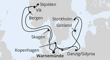 Route: Highlights der Nord- und Ostseeküste 1 mit AIDAdiva